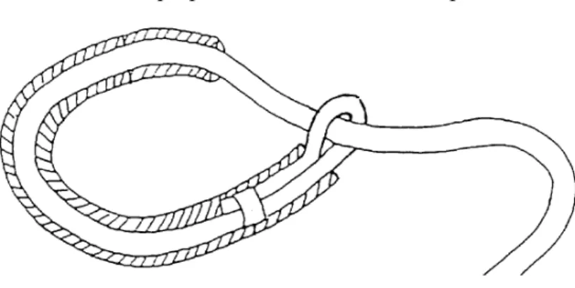 Figure 3 : schéma d’un lacet équipé d’une gaine de caoutchouc (65)  