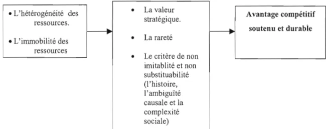 Figure 1. 1: La relation entre les ressources et l'avantage compétitif durable 