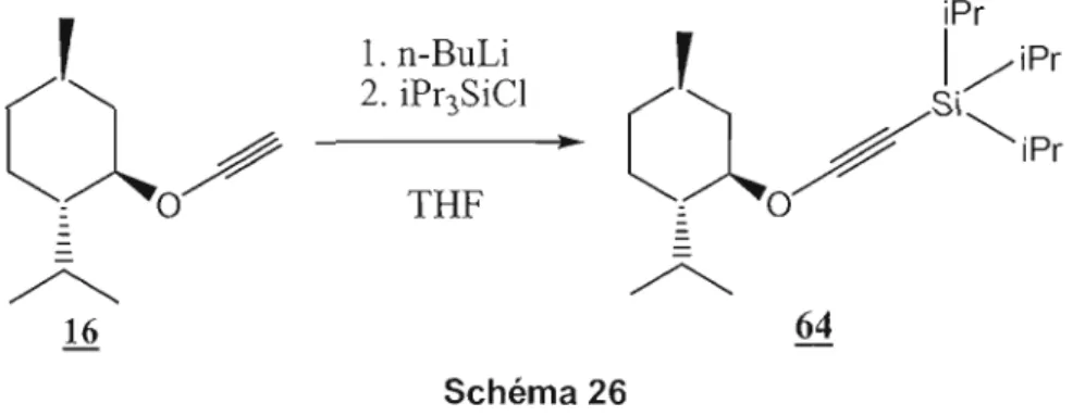 Tableau  4.  Synthèse de  l'éther d'ynol 64 