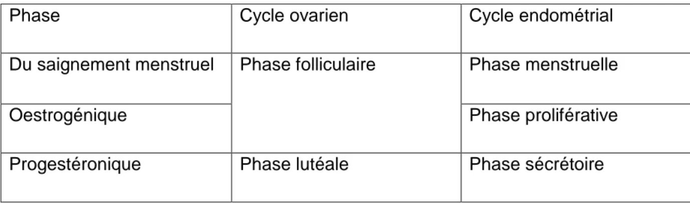 Figure 2- Schéma &#34;Changements dans le cycle menstruel&#34; ; selon Mtawali, Intrah 