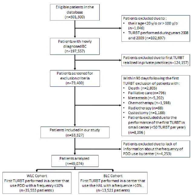 Figure 8 Flowchart for the selection of the patients TURBT: Transurethral resection of bladder tumor, BC: 
