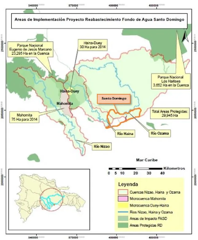 Figure 1.1 First Implementation of FASD in Three Watersheds (Retrieved from: CEDAF, 2014)  