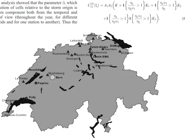 Figure 3. Map of the ANETZ rainfall stations located in the Swiss Plateau.