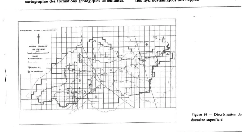 Figure l0  -  Discrétisation  du domaine superficiel