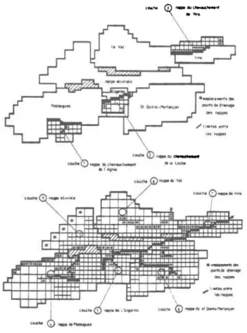 Figure I I  -  Discrétisation du domaine souterrain.