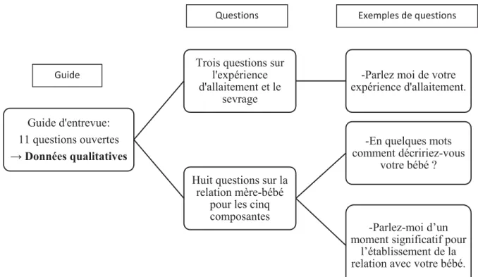 Figure 5. Exemples de questions tirées du guide d’entrevue semi-dirigée. 