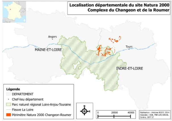 Figure 2.1   Localisation du site Natura 2000 Complexe du Changeon et de la Roumer 