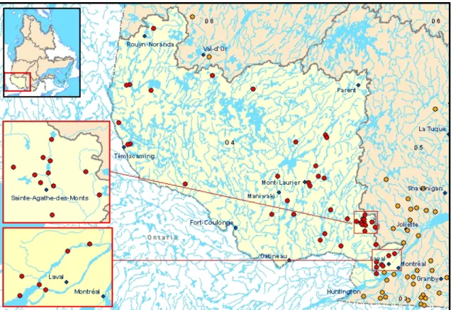 Figure 1.  Région hydrographique de l'Outaouais et de Montréal (04) 