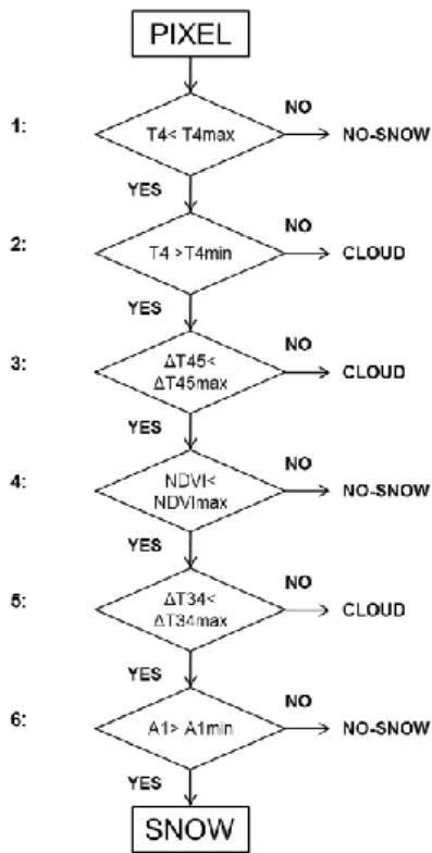 Figure 1.  Snow-mapping classification procedure 