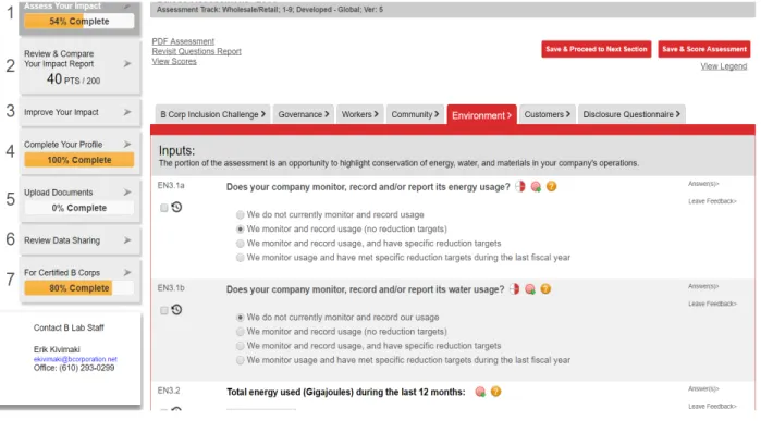 Figure 3.1 Aperçu du questionnaire d’autoévaluation en ligne 