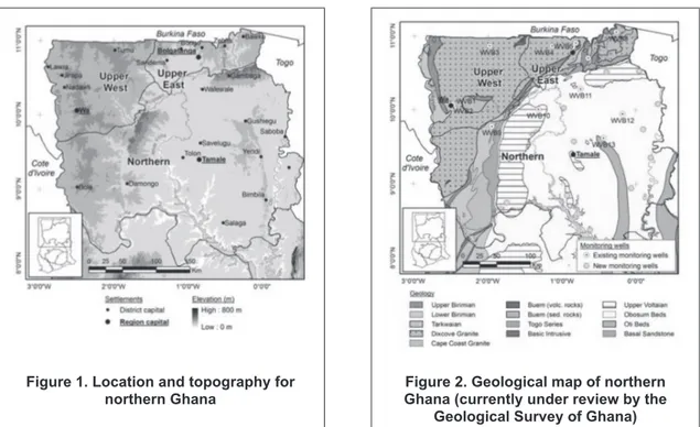 Table 1 presents general lithologies for the project area, based on chroronostratigraphic units (Kesse,  1985)