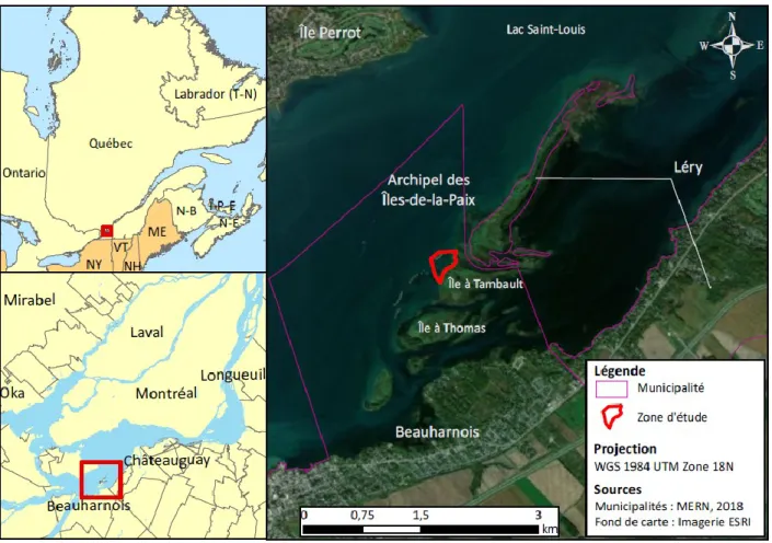 Figure 8. Localisation de la zone d’étude à l’archipel des Îles-de-la-Paix 