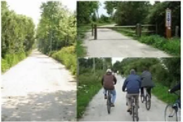 Figure 2.8 : Piste cyclable du Mont-Saint-Michel réalisée avec 70 000 m 3  de sédiments(Hayet et  al.,2017) 
