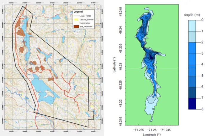 Figure 6. Left panel: Simoncouche Lake in UQAC's Forêt 