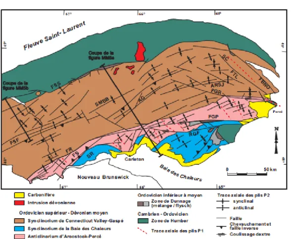 Figure 2 – Région de la Gaspésie séparée sous forme d'assemblages temporels. 