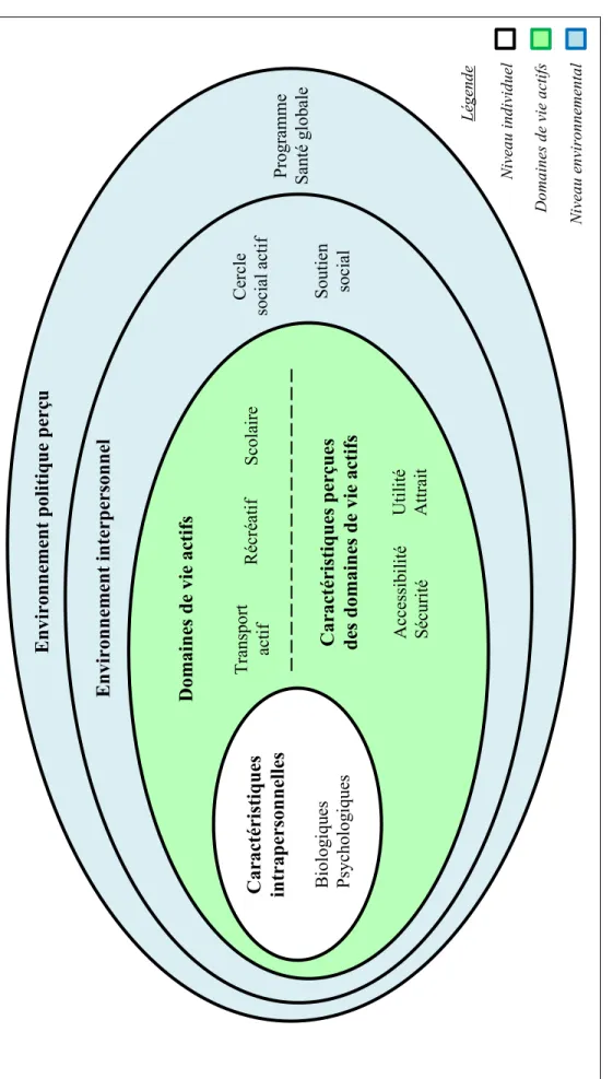 Figure 2.  Modèle théorique adapté de Sallis et al. (2006) 