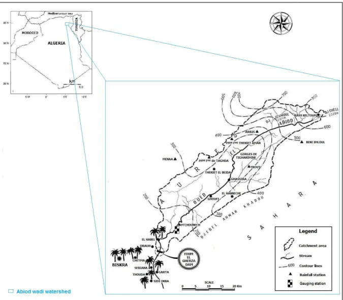 Figure 1. Presentation of the Abiod wadi watershed. 