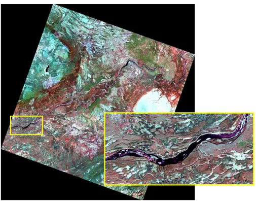 Figure 9: Landsat quicklook of November 10th, 2013 downstream of Vermillion Chutes. 