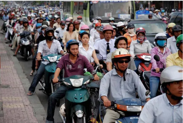 Figure 5.2 Traffic jams are increasingly common in Hanoi. 