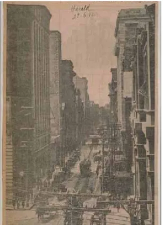 Fig. 16 : La rue Saint-Jacques en 1912. La ligne de « crête »   est parfaitement visible