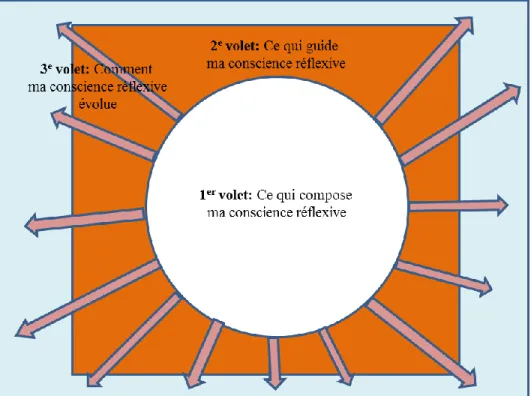 Figure 2. Les trois volets de ma conscience réflexive. 