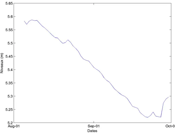 Figure 10. Niveaux d’eau moyens journaliers. 