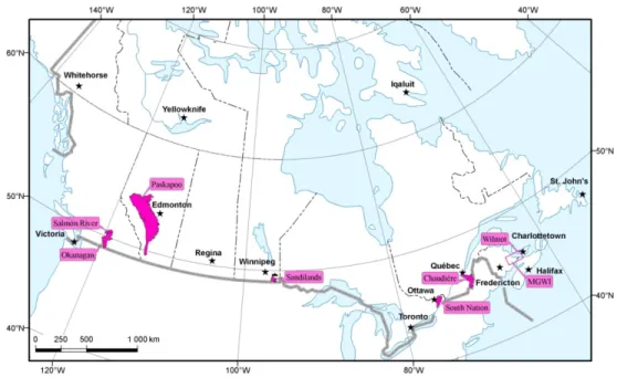 Figure 4.1 Localisation des zones à l’étude 