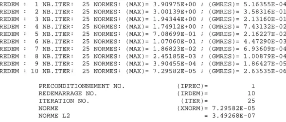 Figure 9 – Exemple d’affichage des normes en cours de résolution pour Hydrosim 