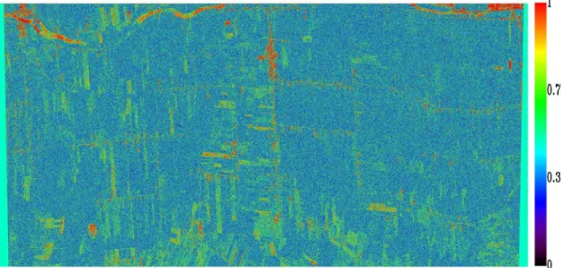 Figure 10 : Variation spatiale de l’anisotropie (A) dans le territoire étudié. 