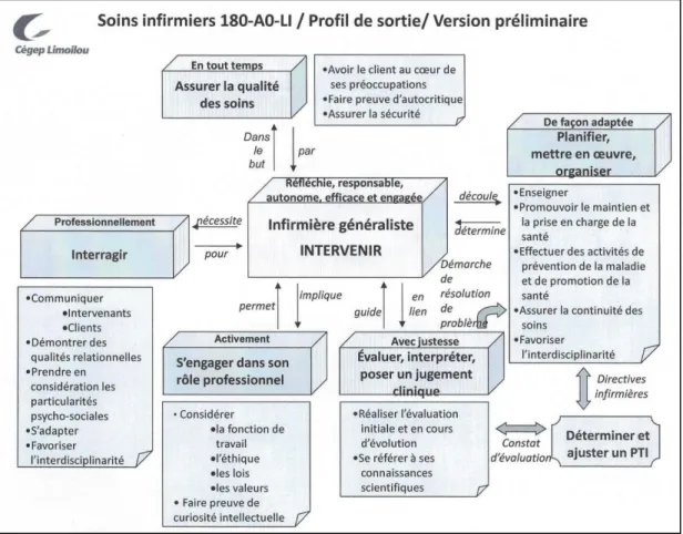 Figure 4: Profil de sortie du programme Soins infirmiers, version schématique 