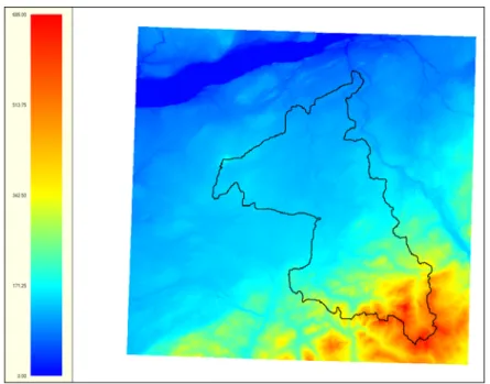 Figure 1 presents the DEM of the Beaurivage watershed (represented here by approximate  watershed boundary)