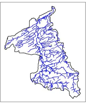 Figure 2.  Stream network of the Beaurivage watershed 