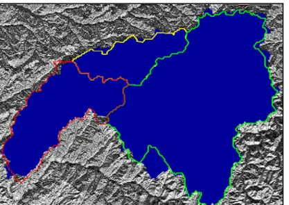 Figure 7 : Superposition contour fourni / bassin PHYSITEL pour le cours d’eau ILLINOIS      