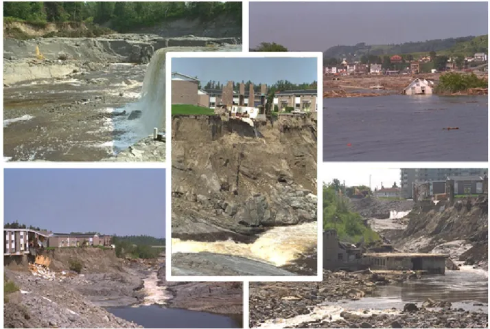 Figure 1 : Dommages causés par les inondations de 1996 au Saguenay 