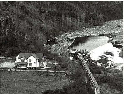 Figure 2 : Barrage municipal de Les Escoumins à l’époque de la drave 