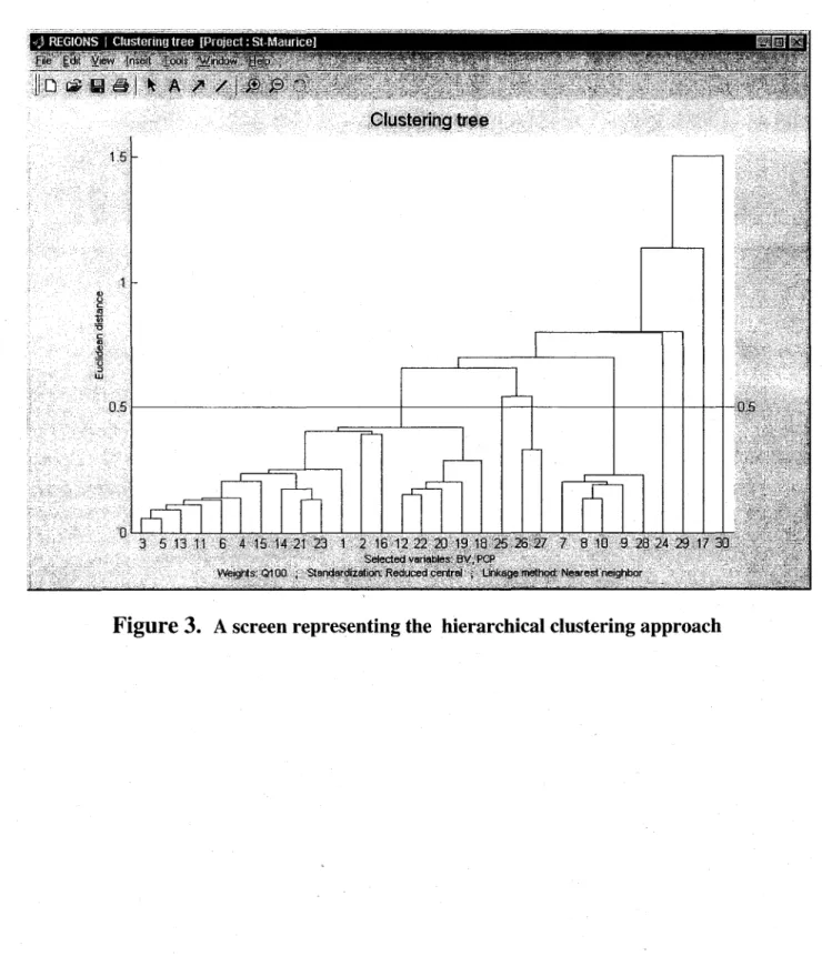 Figure 3.  presents a screen representingthe hierarchical clustering approach, and figure 4