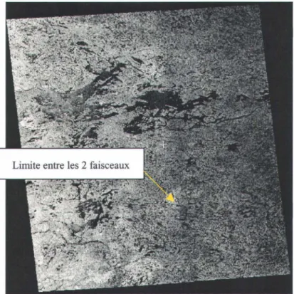 Figure 3: Changement de rétrodiffusion dû au changement de faisceau  d'une image ScanSAR Narrow