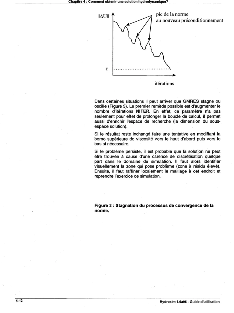 Figure 3 : Stagnation du processus de convergence de la  nonne, 