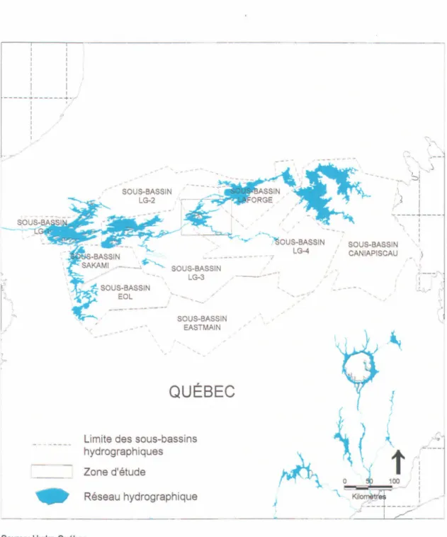 Figure 1:  Carte de localisation du territoire d'étude 