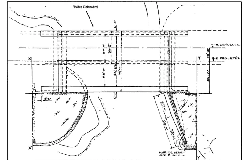 Figure 5 : Implantation du pont du boulevard du Royaume (Source: Min. des Transports du Québec) 