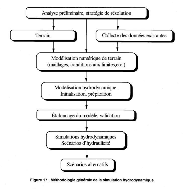 Figure 17 : Méthodologie générale de la  simulation hydrodynamique 