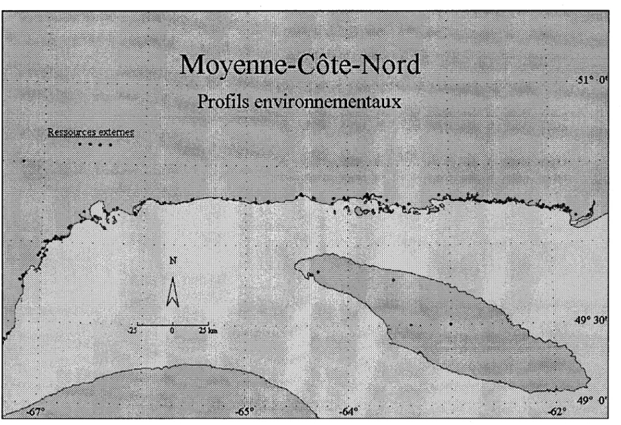 Figure A.7 Carte des profils environnementaux de la moyenne-Côte-Nord 