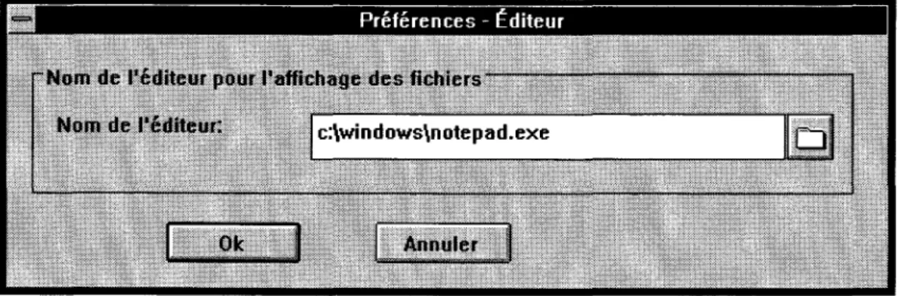 Figure 2.11  La boîte de dialogue de sélection de l'éditeur 