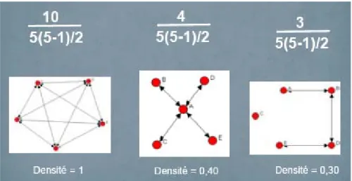 Figure 3.1 – Exemples de calculs de densité d'un réseau. Tiré de Saint-Charles (2008)