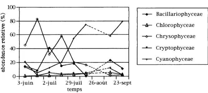Figure  3.8b:Evolution  temporelle  de  l'abondance  relative  des 