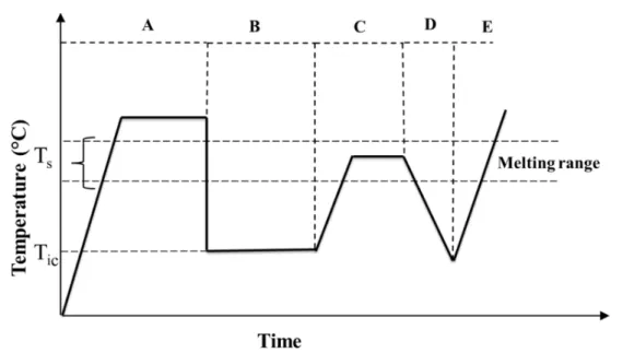 Figure 14. Schematic representation of temperature protocol for the self-nucleation of PLA