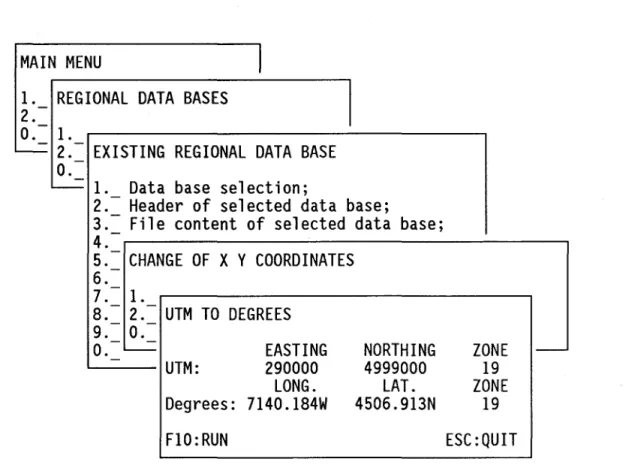 FIGURE 2.18  Sub-menu #1.2.5.2:  UTM to degrees. 