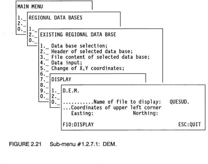 FIGURE 2.21  Sub-menu #1.2.7.1:  DEM. 