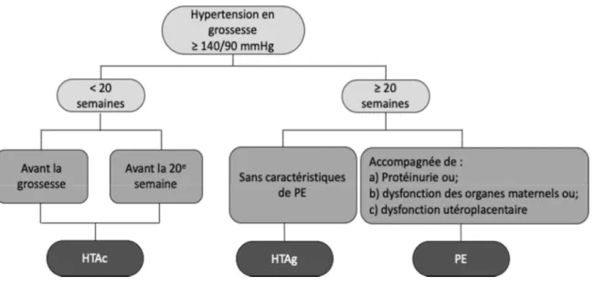 Figure 1.  Classification des troubles hypertensifs de la grossesse 
