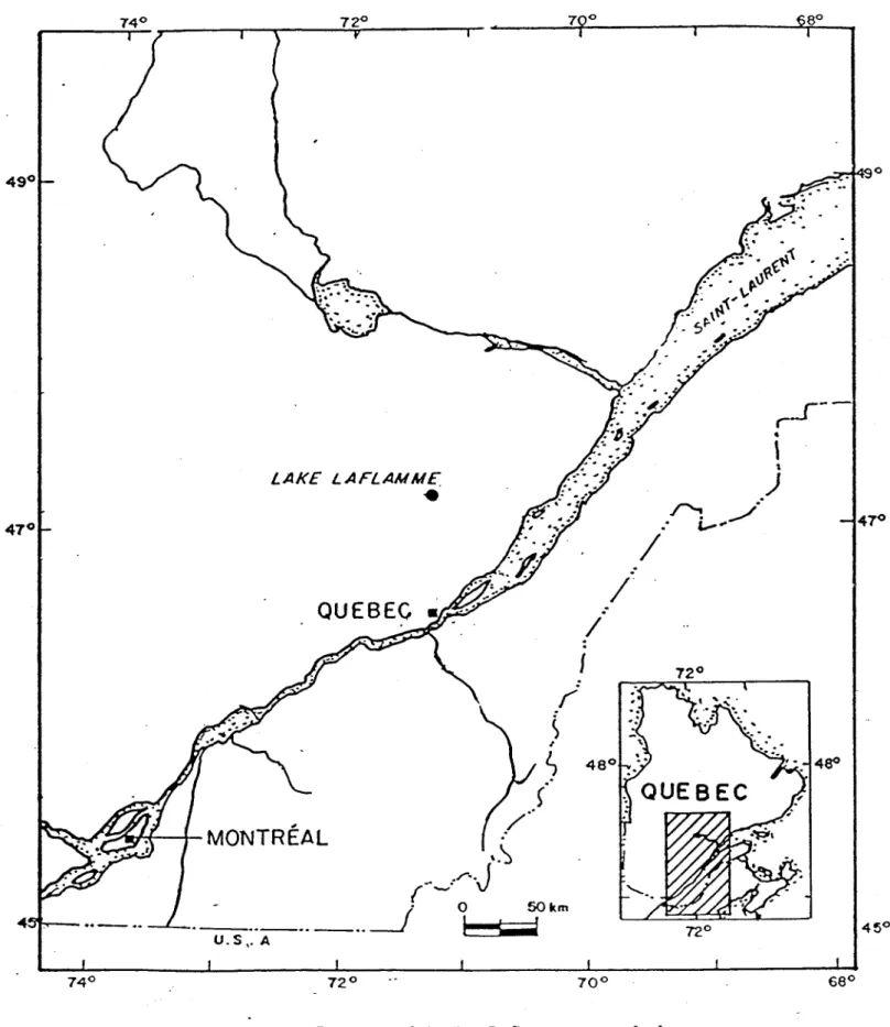 Figure  L  Location of the Lac Laflamme watershed. 